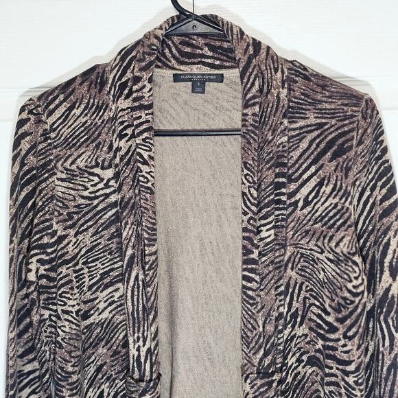 Classiques Entier Small Silk Cashmere Cardigan Animal Print  Mobwife Open  Soft - Picture 2 of 7